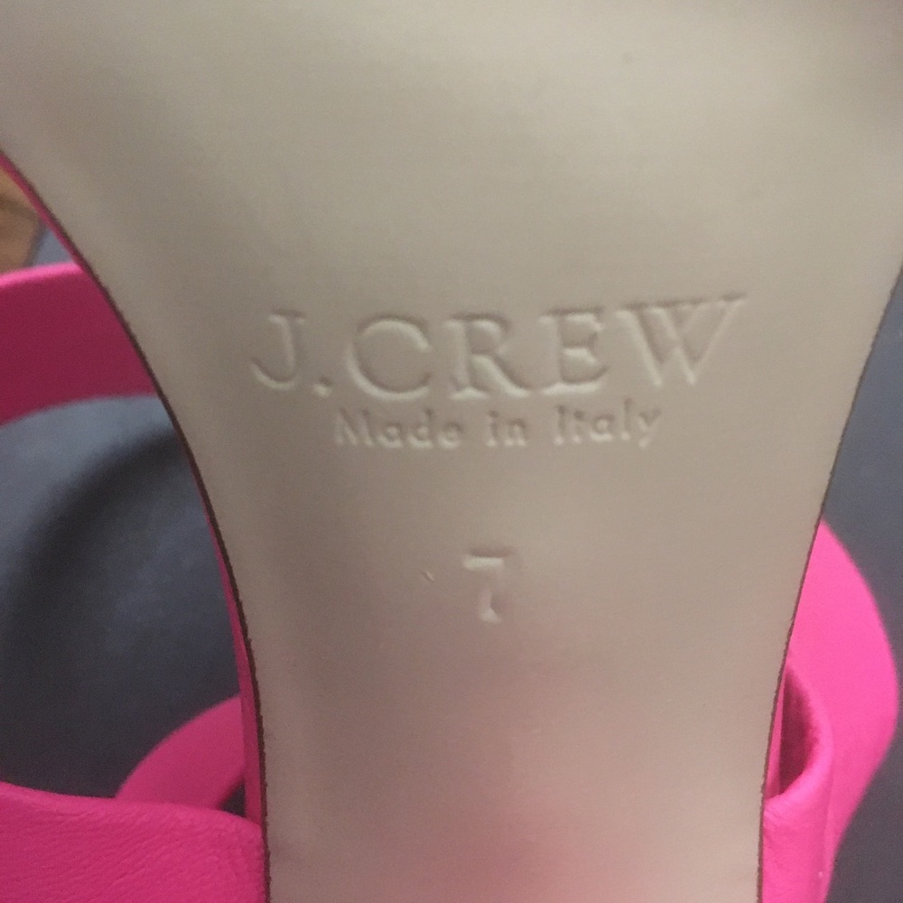 J Crew size 7 hot pink heeled sandals - Picture 6 of 6
